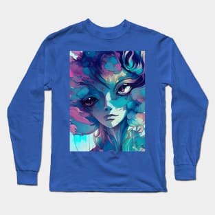 Fantastical Manga Flower Girl Long Sleeve T-Shirt